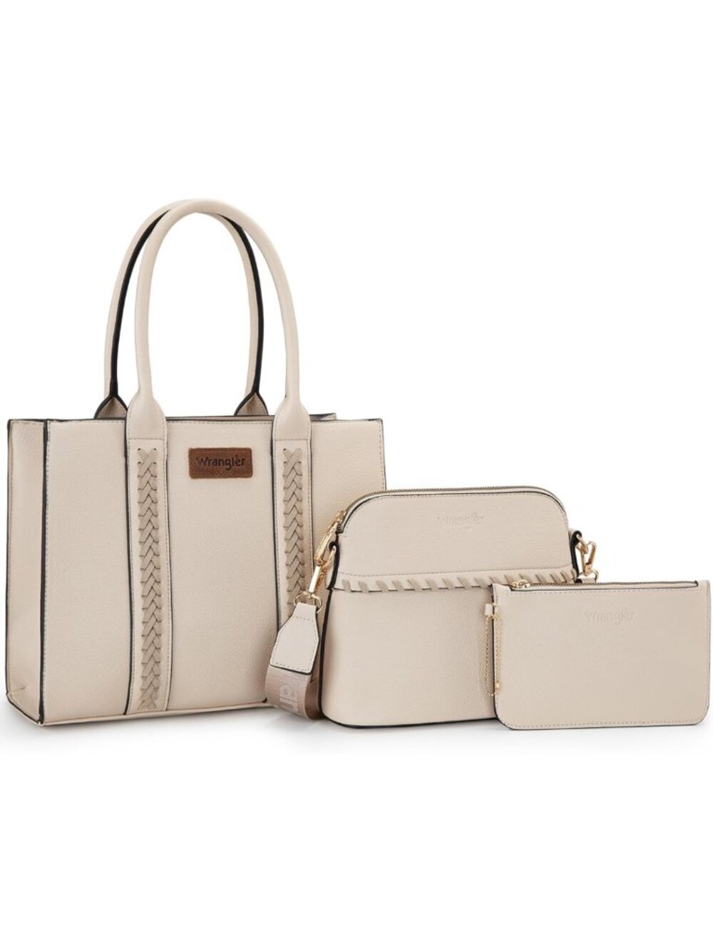 Stylish 3-Piece Women's Tote, Crossbody Handbag & Wallet Set with Guitar Strap